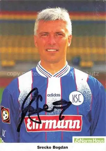 AK / Ansichtskarte Fussball Soccer Football-- Srecko Bogdan KSC Autogramm