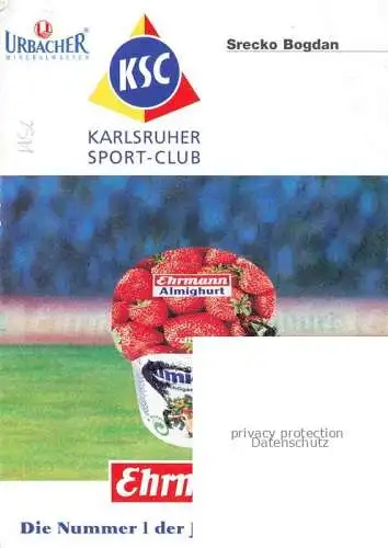 AK / Ansichtskarte Fussball Soccer Football-- Srecko Bogdan KSC Autogramm