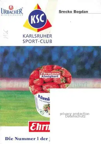 AK / Ansichtskarte Fussball Soccer Football-- Srecko Bogdan KSC Autogramm