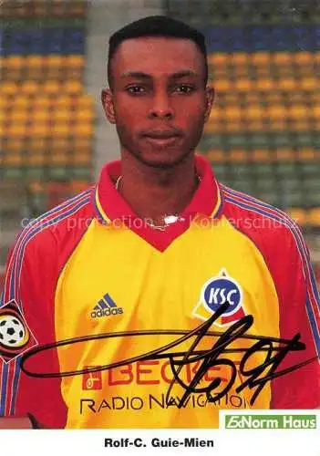AK / Ansichtskarte Fussball Soccer Football-- Ralf-C. Guie-Mien KSC Autogramm