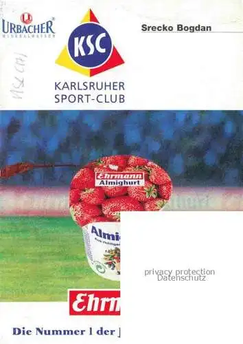 AK / Ansichtskarte Fussball Soccer Football-- Srecko Bogdan KSC Autogramm 