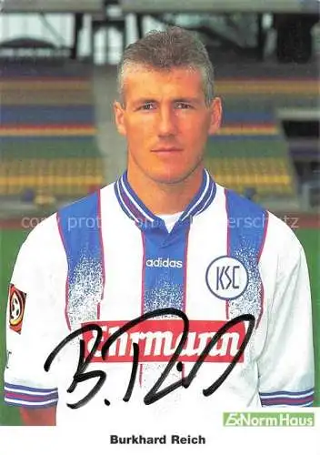 AK / Ansichtskarte Fussball Soccer Football-- Burkhard Reich KSC Autogramm