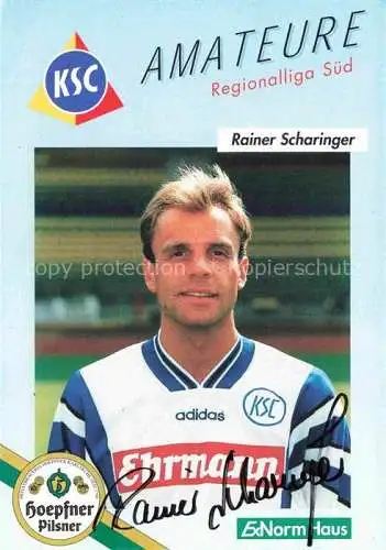 AK / Ansichtskarte Fussball Soccer Football-- Rainer Scharinger KSC Autogramm