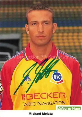 AK / Ansichtskarte Fussball Soccer Football-- Michael Molata KSC Autogramm