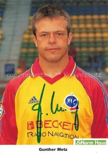 AK / Ansichtskarte Fussball Soccer Football-- Gunter Metz KSC Autogramm