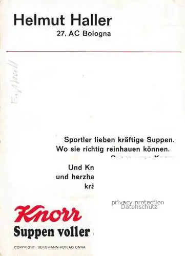 Fussball Soccer Football-- Helmut Haller AC Bologna Autogramm 
