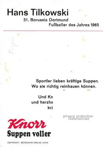 Fussball Soccer Football-- Hans Tikoeski Borussia Dortmund 
