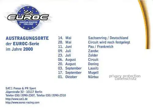 Autorennen EUROC Austragungsorte 