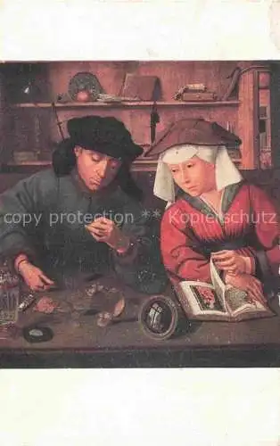 METSYS Quentin (1466-1530) Kuenstlerkarte Der Bankier und seine Frau