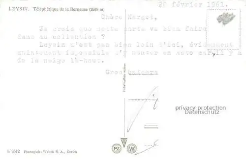 Seilbahn Cable-Car Telepherique Leysin 