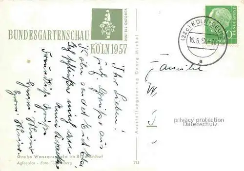 BUGA Bundesgartenschau Koeln Grosse Wasserspiele Blumenhof 