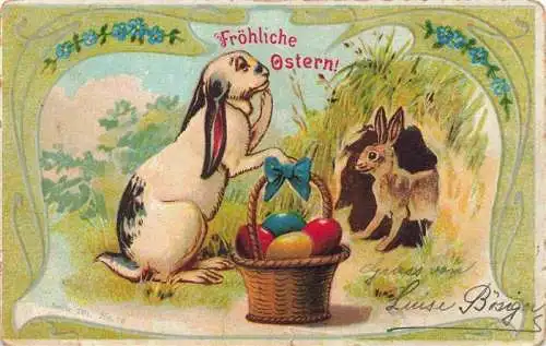 Ostern Easter Paques Pasqua-- Hasen eier Koerbchen