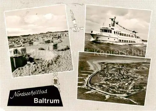 Baltrum Nordseebad Strand Fliegeraufnahme Baltrum Faehre