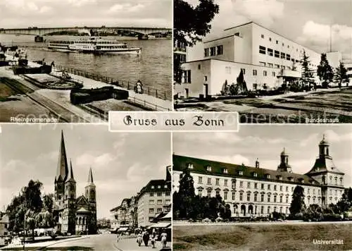 Bonn Rhein Rheinpromenade Bundeshaus Muenster Universitaet