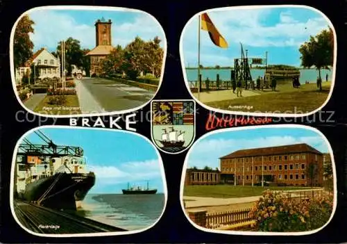 Brake Unterweser Kaje mit Telegraph Aussenanlage Pieranlage Rathaus