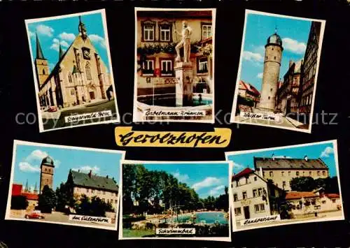 Gerolzhofen Steigerwald Dom Gabelmann Brunnen Weisser Turm Am Eulenturm Schwimmbad Landratsamt