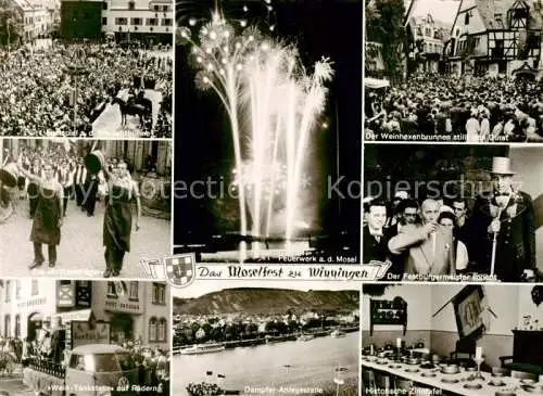 Winningen Mosel Freilichtbuehne Stoetzentraeger Wein Tankstelle auf Raedern Feuerwerk Dampfer Anlegestelle Weinhexenbrunnen Festbuergermeister Hist Zinntafel