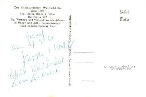 Bullay Mosel Zur althistorischen Weinschaenke Gastraeume