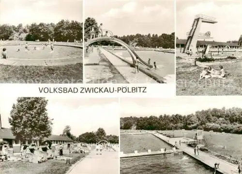 Poelbitz Zwickau Volksbad Freibad Sprungturm Rutschbahn