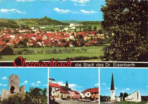 AK / Ansichtskarte Oberviechtach Panorama Burgruine Ortspartie Kirche