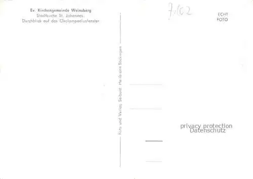 AK / Ansichtskarte Weinsberg HEILBRONN BW Stadtkirche St Johannes Inneres