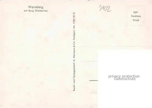 AK / Ansichtskarte Weinsberg HEILBRONN BW mit Burg Weibertreu