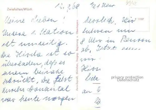 AK / Ansichtskarte Zwiefalten Wuerttemberg Fliegeraufnahme