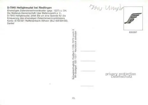 AK / Ansichtskarte Heiligkreuztal Ehemaliges Zisterzienserinnenkloster 13. Jhdt. Stefanus-Gemeinschaft
