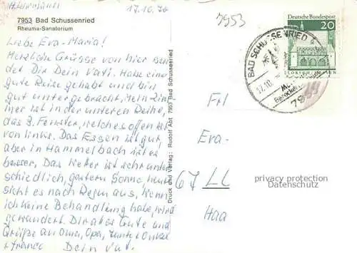 AK / Ansichtskarte Bad Schussenried Rheuma-Sanatorium Speisesaal Aufenthaltsraum