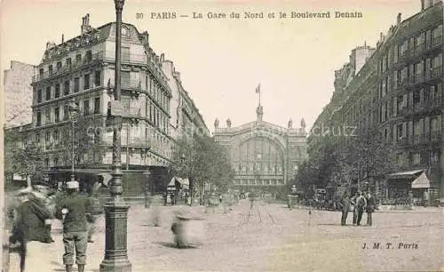 AK / Ansichtskarte PARIS 75 La Gare du Nord et le Boulevard Denain