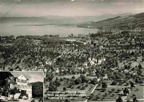 AK / Ansichtskarte Tuebach Rorschach SG Gasthaus Ruheberg Panorama mit Altenrhein Bodensee Vorarlberg