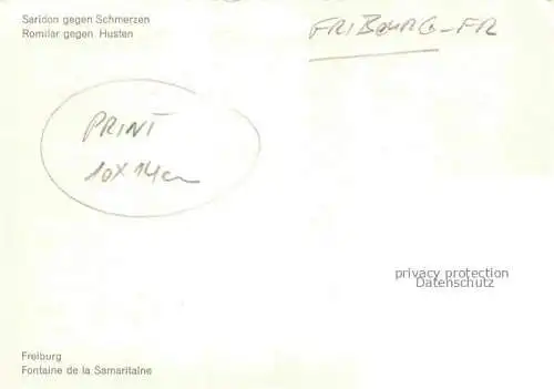 AK / Ansichtskarte FRIBOURG  FR Fontaine de la Samaritaine Zeichnung