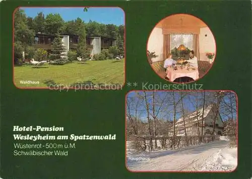 AK / Ansichtskarte Wuestenrot Waldhaus Hotel Wesleyheim am Spatzenwald Gaststube Haupthaus