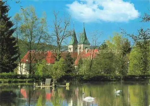 AK / Ansichtskarte Murrhardt Feuersee mit Ev Stadtkirche