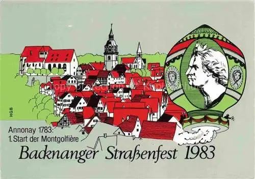 AK / Ansichtskarte Backnang BW Strassenfest 1983 Plakat