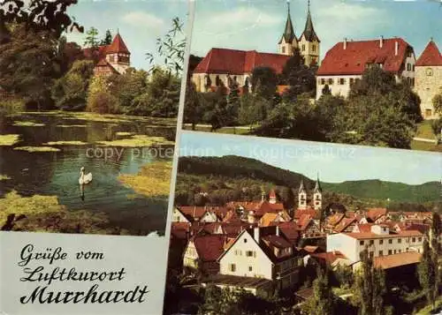 AK / Ansichtskarte Murrhardt Feuersee mit Walterichskirche Stadtkirche mit Hexenturm Stadtansicht