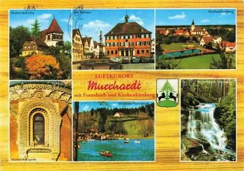 AK / Ansichtskarte Murrhardt Walterichskirche Rathaus Kirchenkirnberg Walterichskapelle Waldsee Hoerschbach Wasserfall