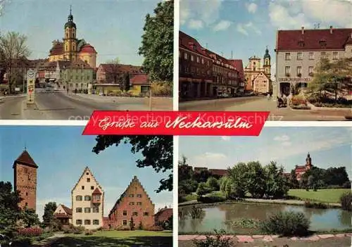 AK / Ansichtskarte Neckarsulm BW Motive Stadtzentrum Weiher