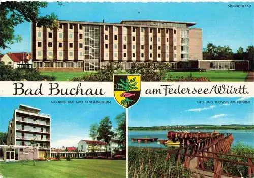 AK / Ansichtskarte Bad Buchau Federsee Biberach BW Moorheilbad Genesungsheim Federsee Steg Terrasse