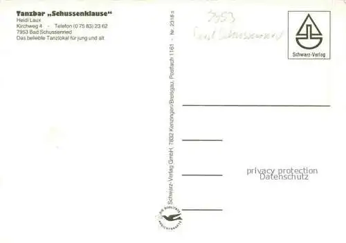 AK / Ansichtskarte Bad Schussenried Tanzbar Schussenklause