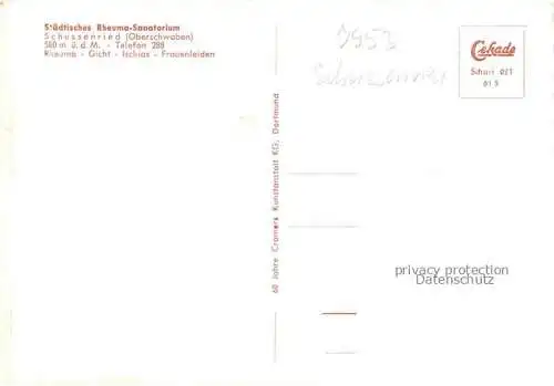 AK / Ansichtskarte Bad Schussenried Staedtisches Rheuma-Sanatorium Speisesaal Aufenthaltsraum