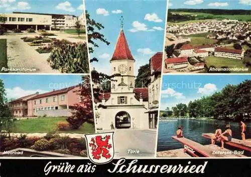 AK / Ansichtskarte Bad Schussenried Parksanatorium Toerle Rheumasanatorium Moorbad Zellersee Freibad