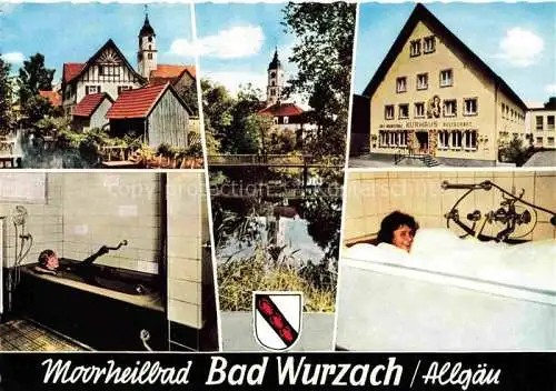 AK / Ansichtskarte Bad Wurzach Ravensburg BW Teilansichten Kirche Kurhaus Restaurant Kuranwendungen Moorheilbad