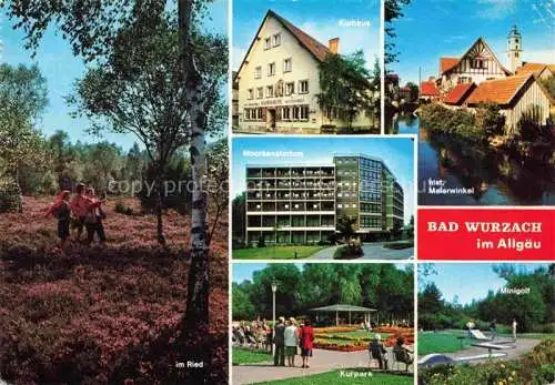 AK / Ansichtskarte Bad Wurzach Ravensburg BW Im Ried Kurhaus Moorsanatorium Historischer Malerwinkel Kurpark Minigolf