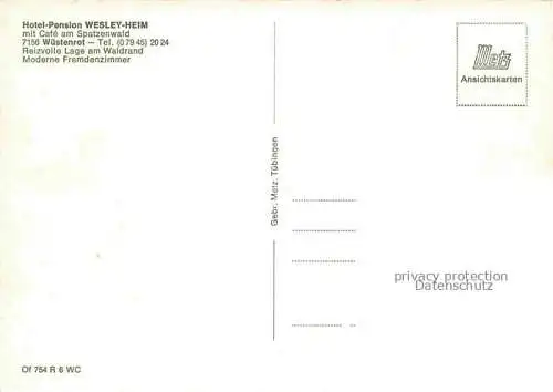 AK / Ansichtskarte Wuestenrot Hotel Wesley Heim mit Cafe
