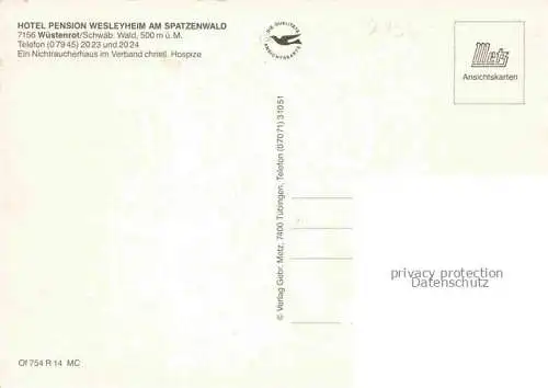 AK / Ansichtskarte Wuestenrot Hotel Pension Wesleyheim am Spatzenwald