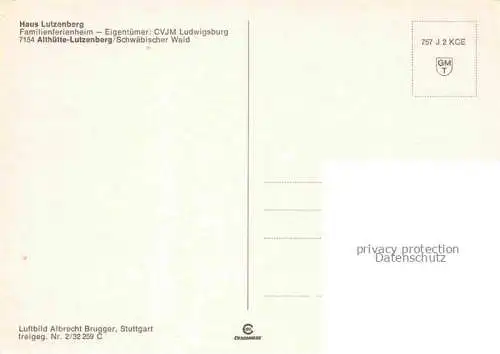 AK / Ansichtskarte Lutzenberg Althuette Haus Lutzenberg Fliegeraufnahme