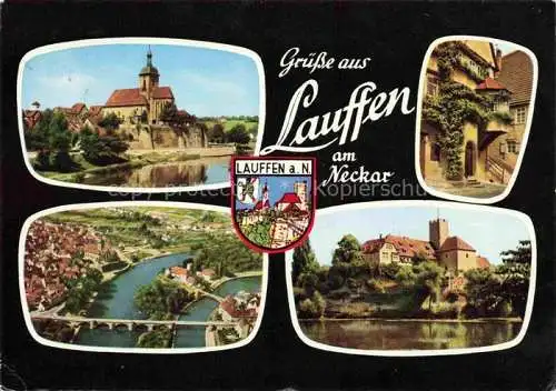 AK / Ansichtskarte Lauffen  Neckar Heilbronn BW Kirche Neckarpartie Schloss