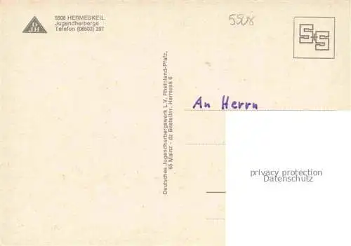 AK / Ansichtskarte Hermeskeil Jugendherberge Speiseraum Kamin