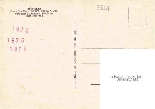 AK / Ansichtskarte Igel Trier Rheinland-Pfalz Igeler Saeule roemisches Pfeilergrabmal um 250 n. Chr.